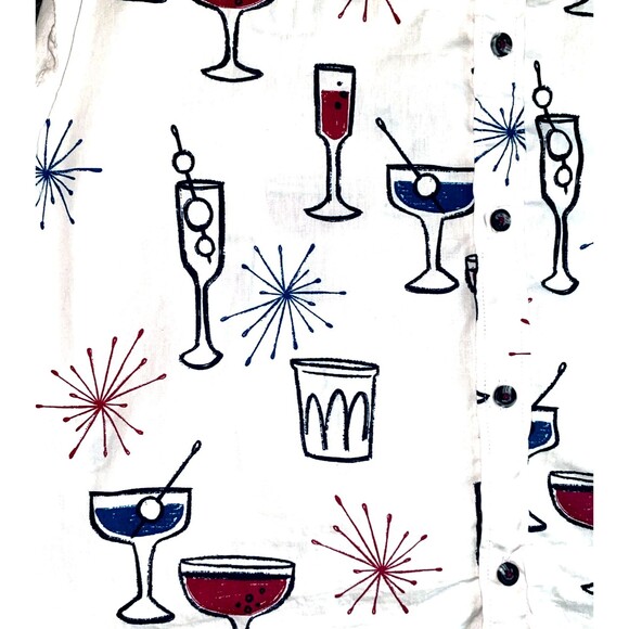 Reverse Threads Frenzy Shirt Men's Button Down Cocktails Theme 2024 Small - Picture 3 of 4